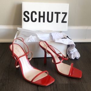 SCHUTZ Strappy Red Heels - NEVER WORN